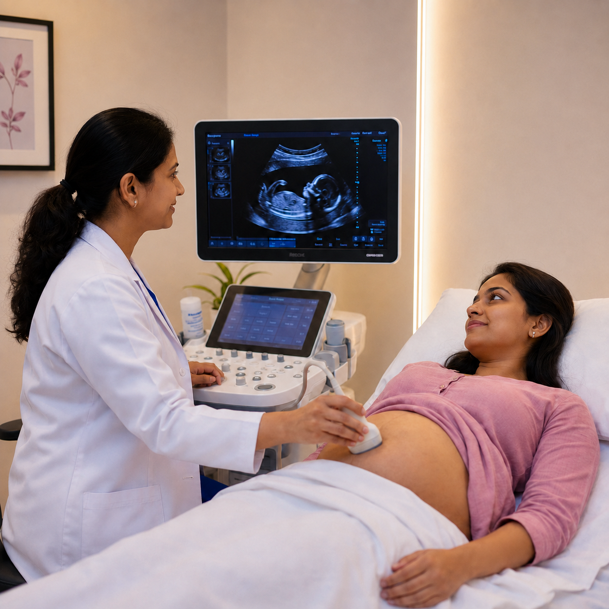 Indian gynecologist consulting a mature woman about menopause and preventive health at Blossom Hospital Ranchi
